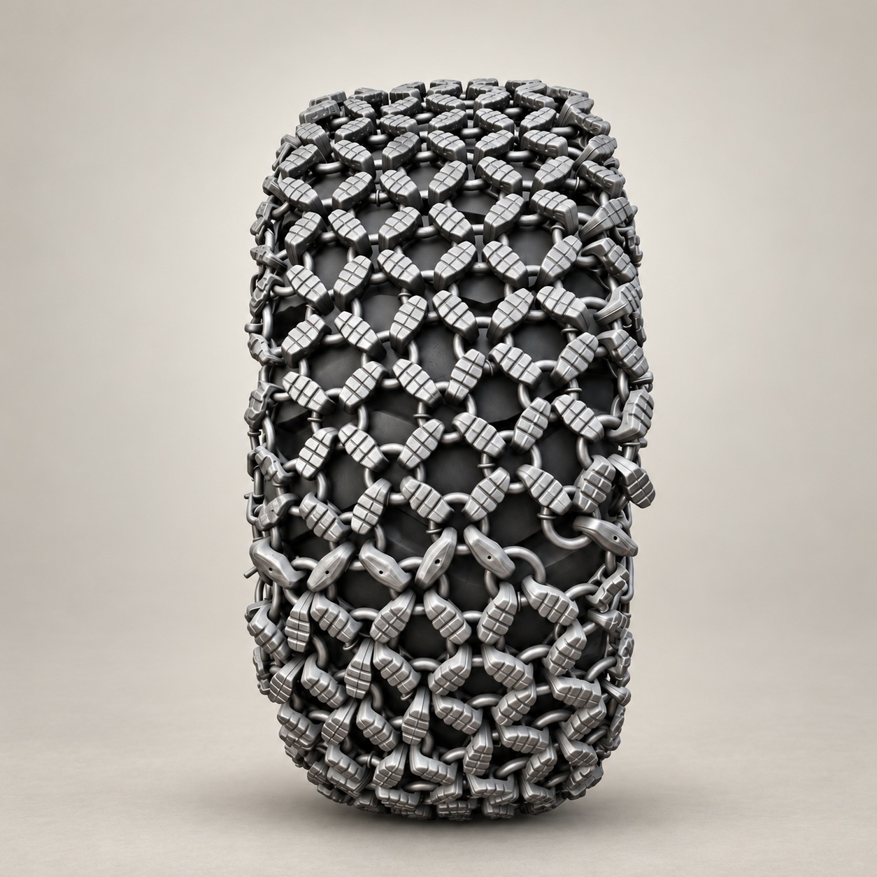 Block-Link illustrative tyre protection chain structure