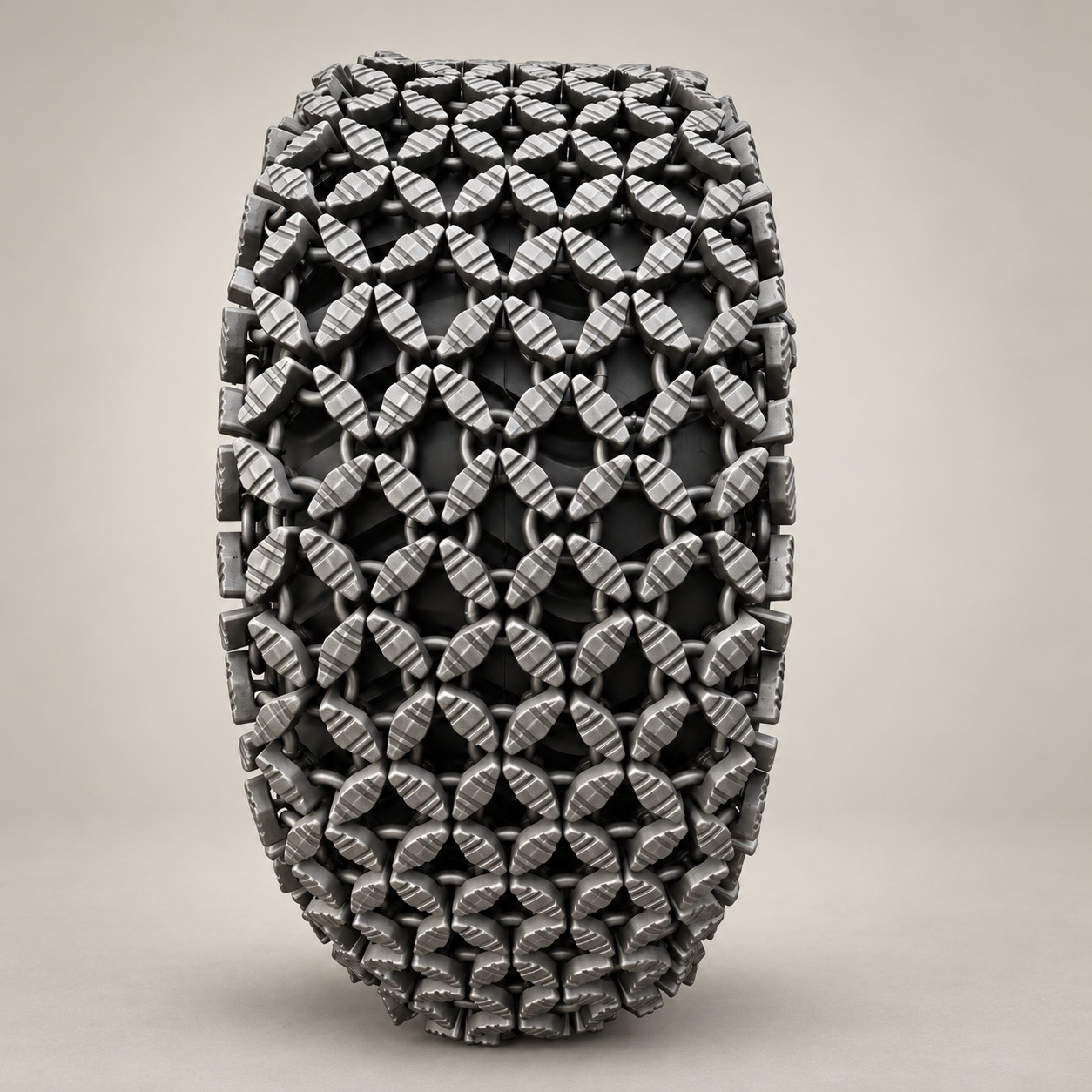 Diamond-Plate illustrative tyre protection chain structure
